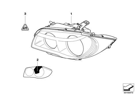 BMW Bi Xenon Headlight Right 63117180842 LLLParts