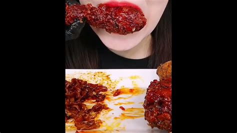 Asmr Black Bean Noodles Spicy Fried Chicken 직접만든 매운불닭양념치킨 진진짜라 먹방