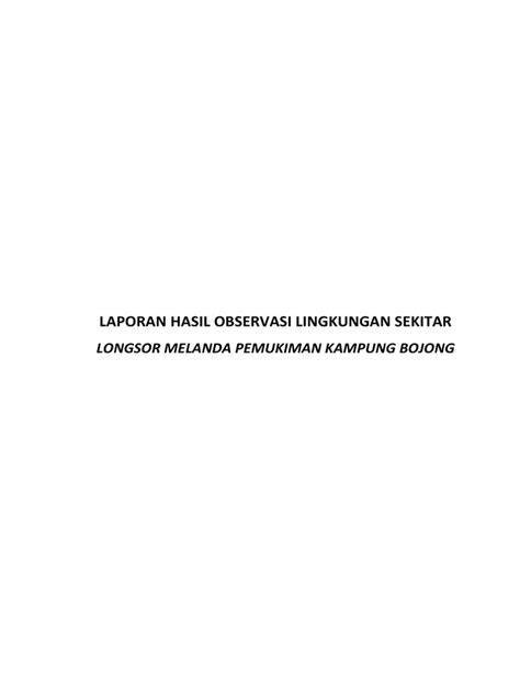 Laporan Hasil Observasi Lingkungan Sekitar | PDF