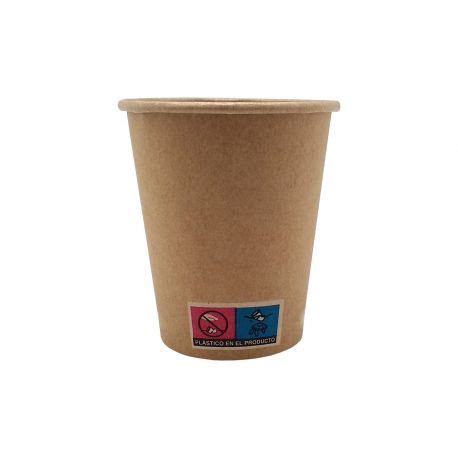 Vasos de papel Full Kraft Ø 80mm 240ml 8Oz 1 000 uds Envanature