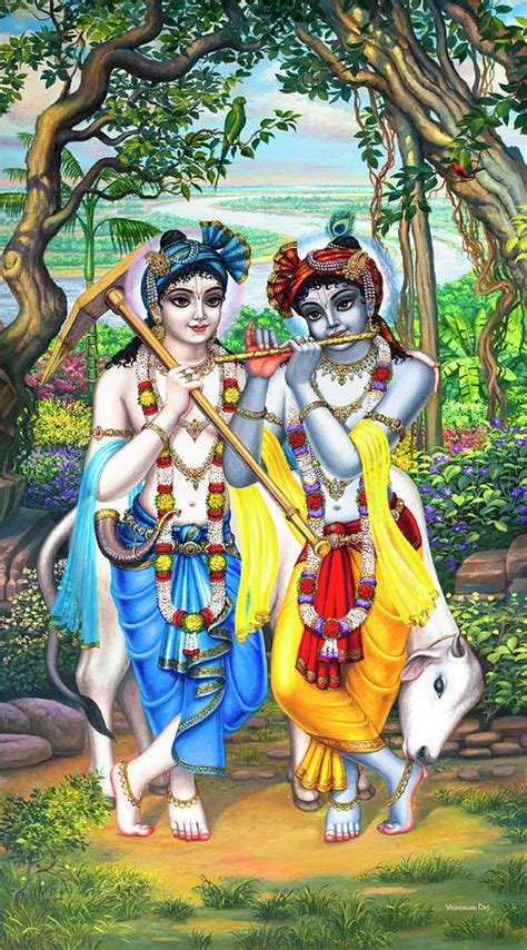 Krishna and Balaram Painting by Vrindavan Das - Pixels