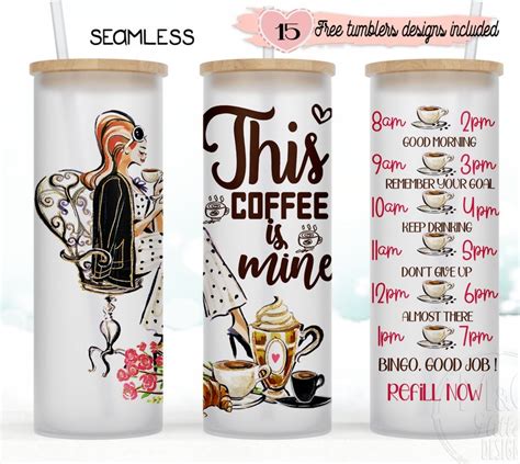 Coffee 25oz Frosted Glass Libbey Tumbler Sublimation Wrap Etsy