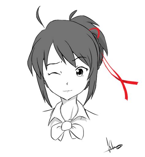 Mitsuha Your Name Sketch By Laitonite On Deviantart