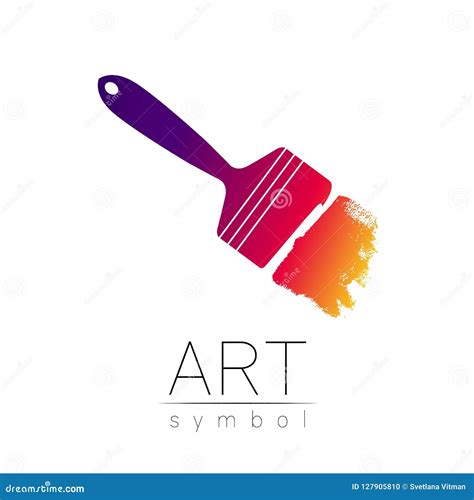 Logo Sign Moderno Del Arte Del Dibujo Símbolo De La Brocha Icono En Vector Concepto De Diseño