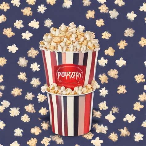 Premium Photo A Red And White Striped Bucket Of Popcorn With A Red