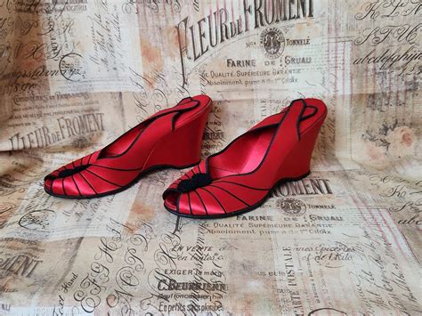 Vintage Daniel Green Shoes Boudoir Slippers Sexy Red  Gem