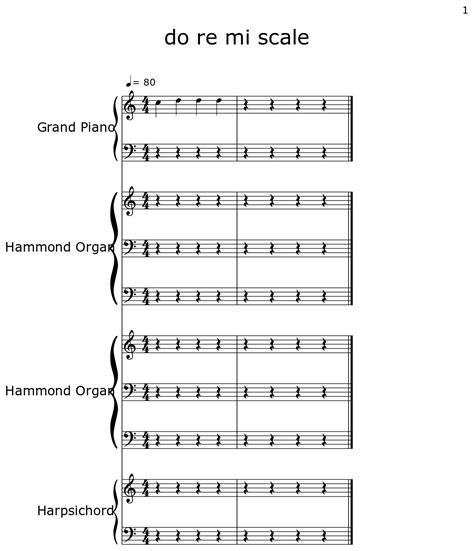 do re mi scale - Sheet music for Piano, Hammond Organ, Harpsichord, Organ, Percussive Organ ...