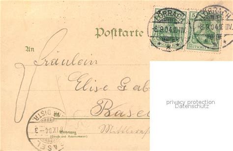 Postkarte Carte Postale Lörrach Bahnhof Gymnasium Totalansicht Litho