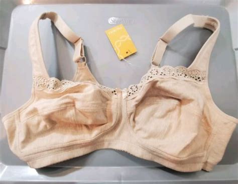 Delimira Womens 42b Beige Wireless Bra Unlined Full Coverage Comfort Cotton Ebay