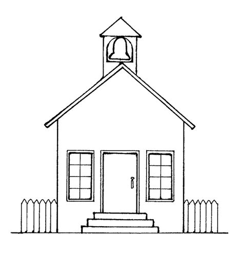 Colorings School House Drawing