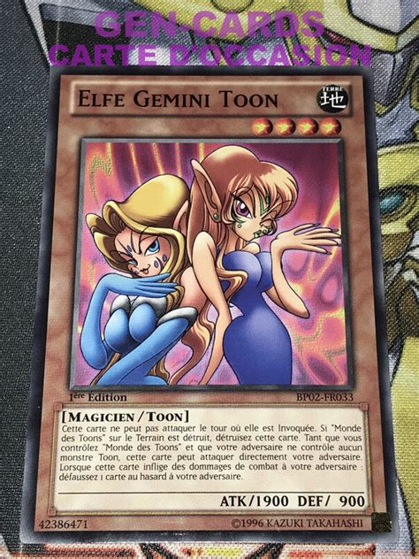 OCCASION Carte Yu Gi Oh ELFE GEMINI TOON BP02 FR033 1ère édition eBay