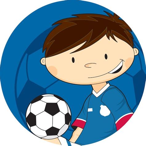 Joueur De Football De Football De Dessin Animé Mignon Avec Illustration