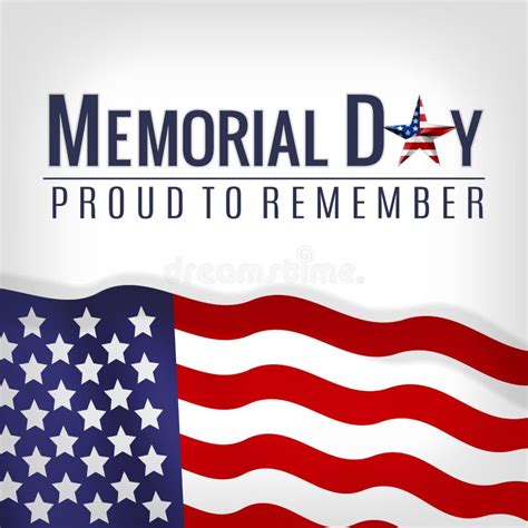 Memorial Day Background With American National Flag Stars And Stripes Template For Memorial