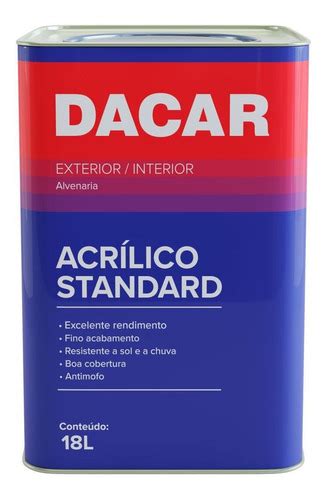 Tinta Acr Lica Fosca Standard Branco Neve L Dacar Frete Gr Tis