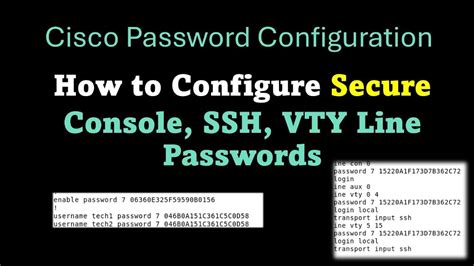 Cisco Password Configuration SecureConsole SSH VTY Line Passwords