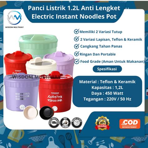 Jual Panci Listrik Serbaguna 1 2L Anti Lengket Panci Listrik Low Watt