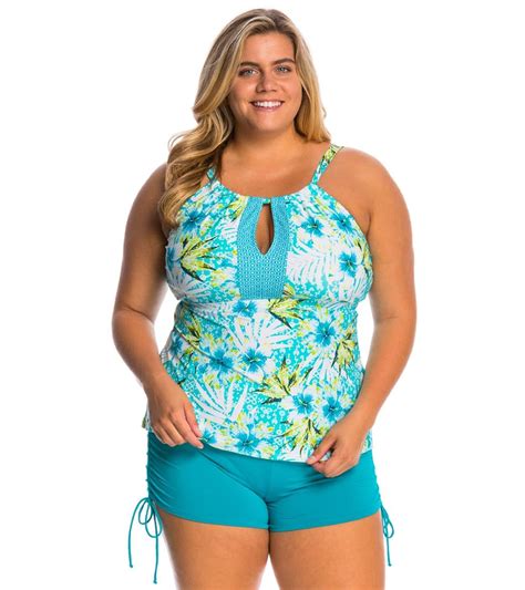 Beach House Plus Size Tybee Island Blair High Neck Tankini Top At Free Shipping