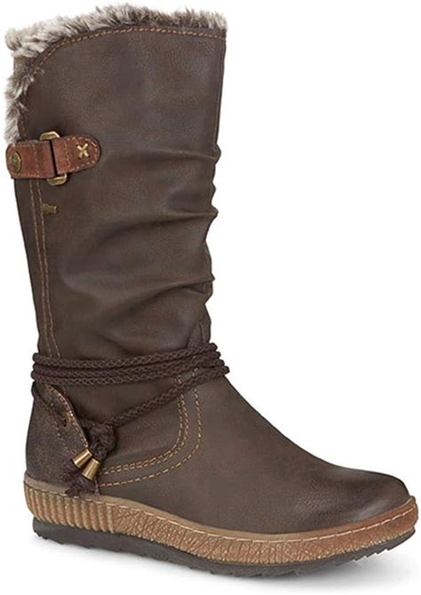 Pavers Relife Mid Calf Boots For Women 313 215 Dark Brown Size 5 38