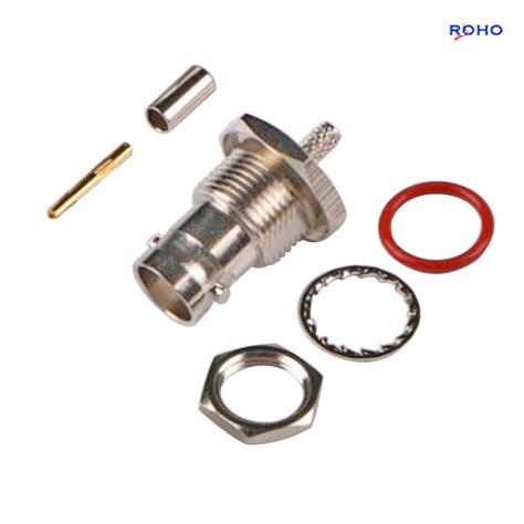 Bnc Female Straight Bulkhead Mount Connector Crimp Solder Attachment