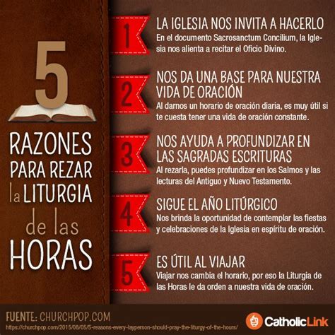 Infografía 5 razones para rezar la Liturgia de Liturgia de las