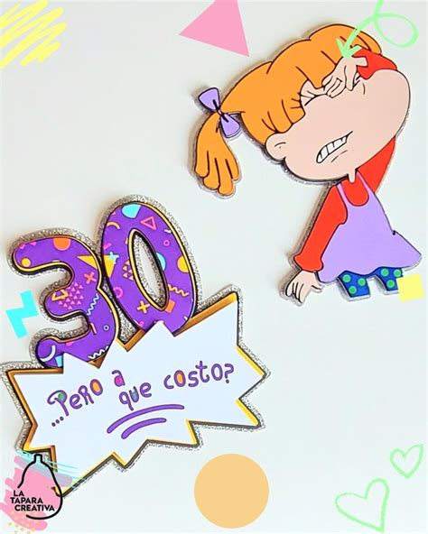 Caketopper de los Rugrats Angelica Pickles Fiesta temática de los 90