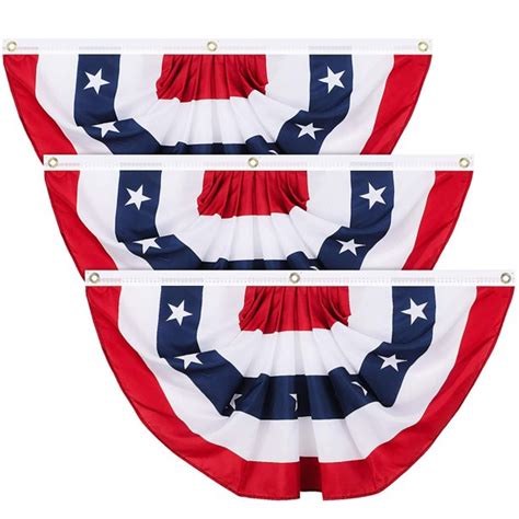 Usa American Flag Fan Bunting 3x15 Feet Outdoor Us Flag Decor Bunting