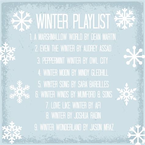 Winter Playlist In Winter Songs Play That Funky Music Dance