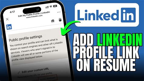 How To Add Linkedin Profile Link On Resume Youtube