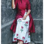 Ox Blood Floral Layered Dress By Miar The Secret Label