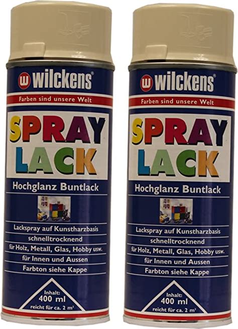 2 X Wilckens Spraylack Hochglanz Buntlack 400ml Farbe RAL RAL 1015