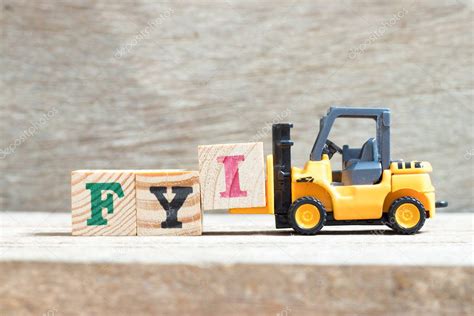 Toy Forklift Hold Letter Block I To Complete Word Fyi Abreviatura De