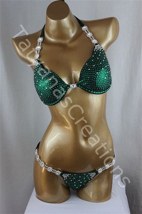 Dark Green Competition Bikini Suit C By Tatyanascreations On Etsy Suits