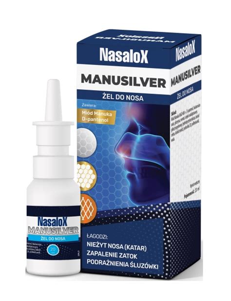 Nasalox Manusilver żel do nosa 20 ml Katar i zapalenie zatok