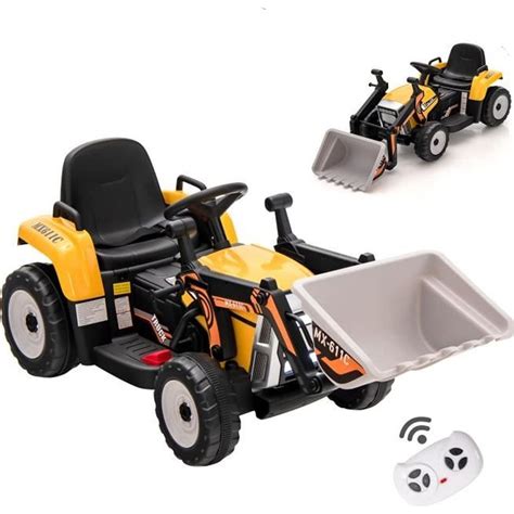 Dreamade Tractopelle Electrique V Pour Enfants Avec T L Commande G