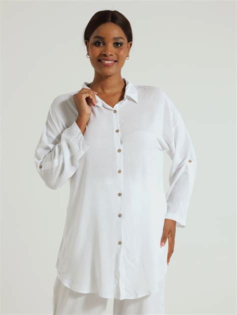 Long Sleeve Sheer Shirt White Edgars Namibia