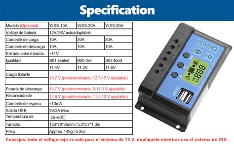 Controlador De Carga Solar Pwm V V Panel Usb Doble Controlador De