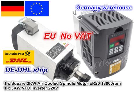 New EU Ship Square 3KW Air Cooled Spindle Motor 18000rpm 300Hz 4