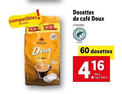 Promo Dosettes de café Doux chez Lidl