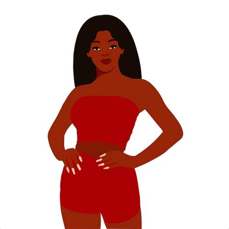 Premium Vector Beautiful Black Woman In Elegant Art Style Vector