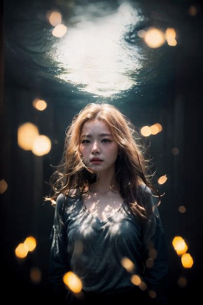 Premium Ai Image Asian Girl Looking Like A Mermaid In The Water