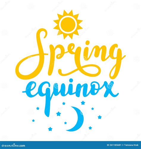 Spring Equinox Handwritten Lettering Quote Symbolizing Equal Duration