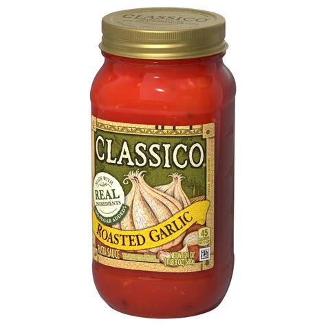 Classico Pasta Sauce Roasted Garlic Front Right Elevated