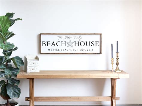 Beach House Sign Beach House Custom Family Sign Custom - Etsy