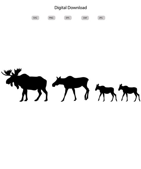 Moose Family Svg Moose Family Silhouette Moose Family Svg Bundle Moose ...