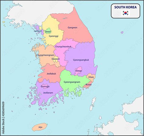 Political Map Of South Korea Vector De Stock Adobe Stock