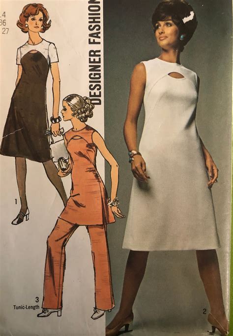 Vintage 1971 Simplicity Designer Fashion Sewing Pattern 9253 Etsy Hong Kong