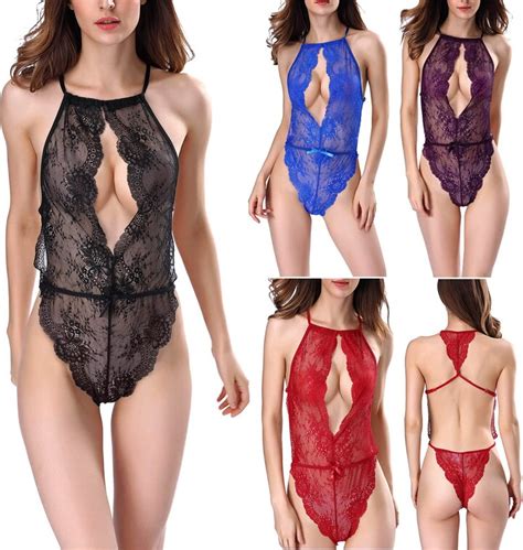 Amhomely Womens Naughty Bodysuit Lingerie Lace Cutout Design One Piece