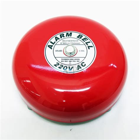 8 Inch 240V Weatherproof Electrical Alarm Bell Red