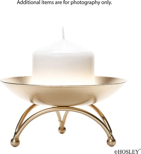 Hosley Gold Metal Pillar Candle Holder Walmart