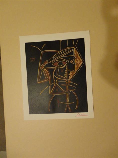 Picasso Original Linocut Female Bust Signed 1962 1728244796